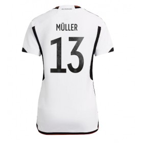 Fotbalové dres Německo Thomas Muller 13 Dámské Domácí Mistrovství Světa 2022 Krátký Rukáv